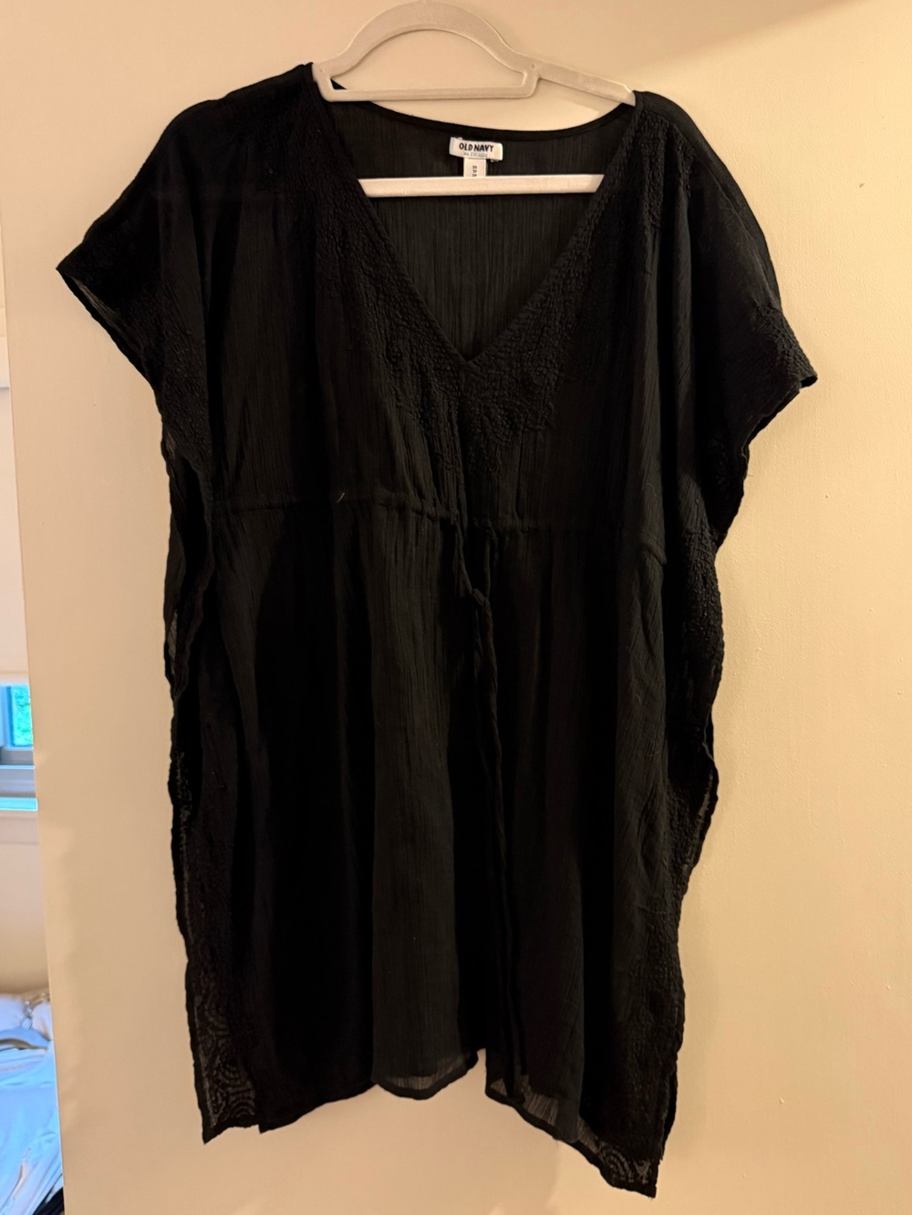 OLD NAVY Black V-Neck Tunic Swimsuit Coverup Dress